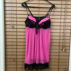 Per Lei nightgown pink and black